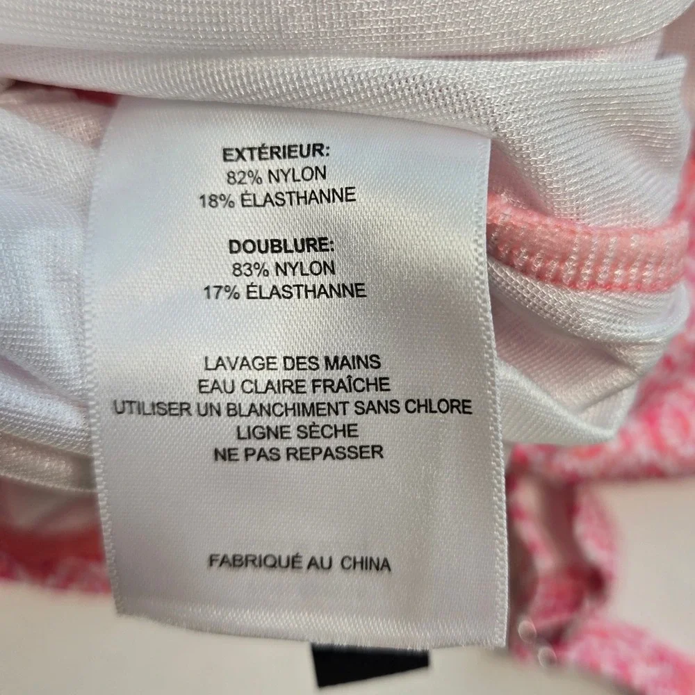 Talbots x Miraclesuit Pink Cabana Batik Geo Tankini Swim Top Only Size 6